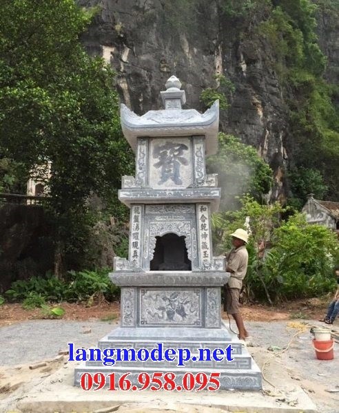 Hình ảnh mộ tháp phật giáo cất để tro cốt bằng đá xanh đẹp