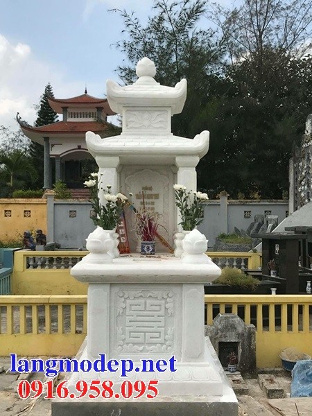 Mẫu Mộ hai mái bằng đá trắng cao cấp đẹp bán tại Đồng Tháp