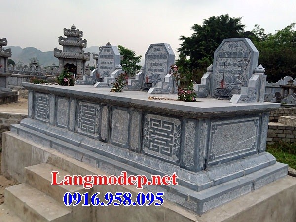 Mẫu Mộ đôi gia đình ba ngôi kề nhau bằng đá đẹp bán tại Đồng Tháp
