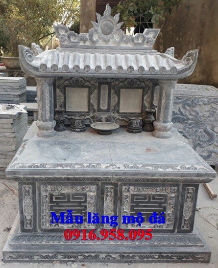 Mẫu Mộ đôi gia đình bằng đá thiết kế đơn giản đẹp bán tại Đồng Tháp