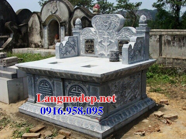 Mẫu Mộ đôi gia đình bằng đá xanh Thanh Hóa đẹp bán tại Đồng Tháp