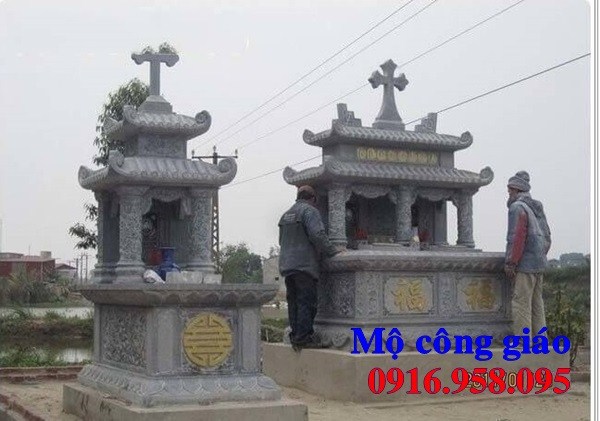 Mẫu Mộ đạo thiên chúa công giáo bằng đá xanh Thanh Hóa đẹp bán tại Đồng Tháp