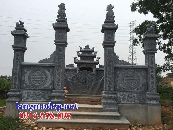 Mẫu cuốn thư bức bình phong khu lăng Mộ nghĩa trang gia đình dòng họ bằng đá thiết kế hiện đại đẹp bán tại Đồng Tháp