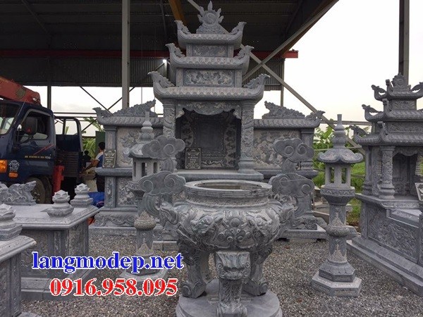 Mẫu cây hương thờ chung khu lăng Mộ gia đình dòng họ bằng đá thiết kế đẹp bán tại Đồng Tháp
