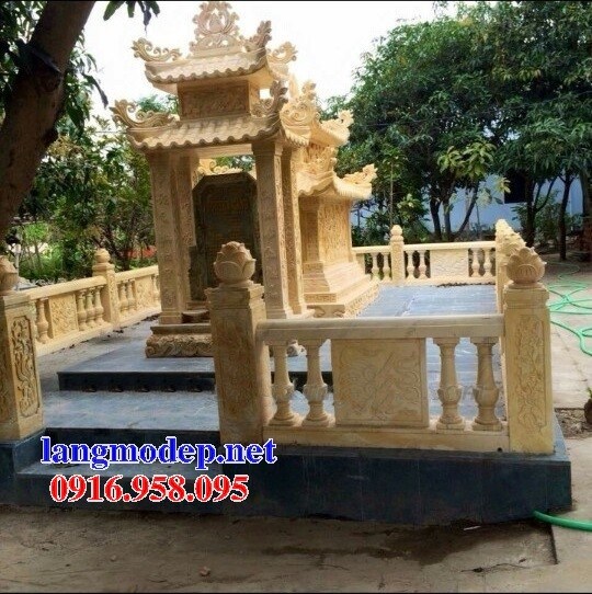 Mẫu khu lăng Mộ nghĩa trang gia đình dòng họ bằng đá vàng cao cấp đẹp bán tại Đồng Tháp