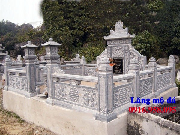 Mẫu khu lăng Mộ nghĩa trang gia đình dòng họ bằng đá xanh Thanh Hóa đẹp bán tại Đồng Tháp