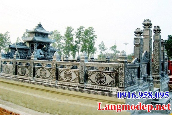 Mẫu lan can hàng rào khu lăng Mộ đá xanh rêu đẹp bán tại Đồng Tháp