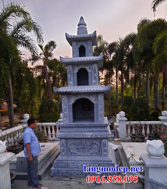 Thiết kế mộ tháp phật giáo cất để tro hài cốt đá thanh hóa đẹp