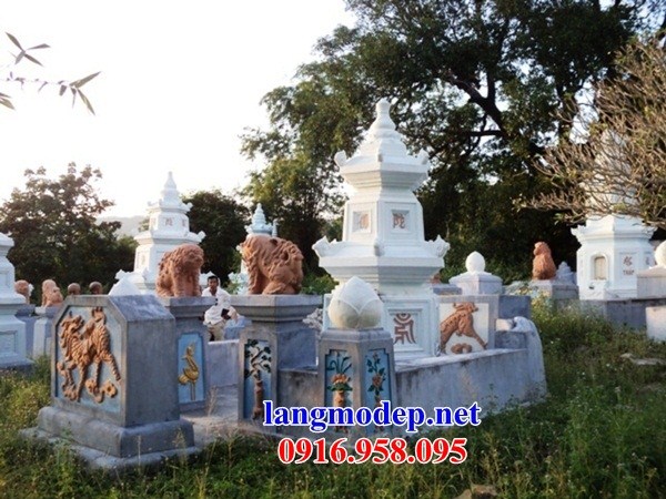 Xây mộ tháp phật giáo sư trụ trì bằng đá trắng đẹp
