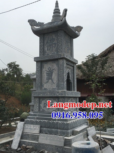 Xây mộ tháp phật giáo sư trụ trì cất để tro hài cốt bằng đá ninh bình đẹp