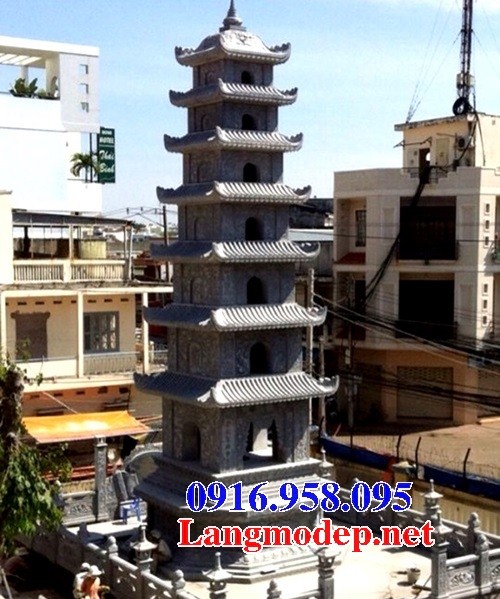 Xây mộ tháp sư trụ trì bằng đá xanh đẹp