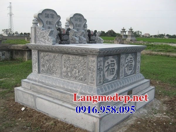Xây mộ đôi ông bà bằng đá xanh đẹp