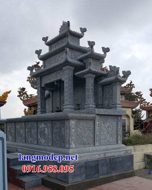 Xây mộ đôi ông bà bằng đá đẹp thiết kế hiện đại