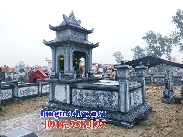 94 Mẫu mộ hai mái bằng đá chạm khắc hoa văn đẹp bán tại Cao Bằng