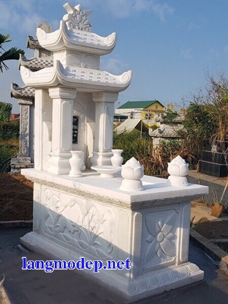94 Mẫu mộ hai mái bằng đá trắng cao cấp đẹp bán tại Cao Bằng