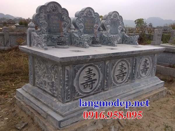94 Mẫu mộ đôi gia đình ba ngôi kề nhau bằng đá đẹp bán tại Cao Bằng