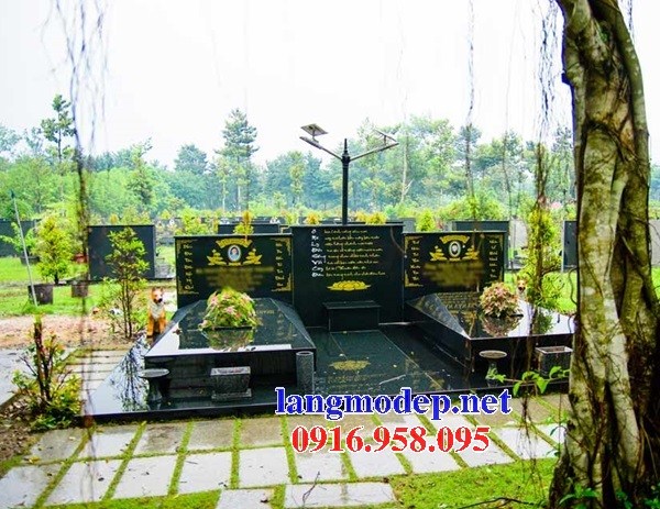 94 Mẫu mộ đôi gia đình bằng đá kim sa Ấn Độ cao cấp đẹp bán tại Cao Bằng