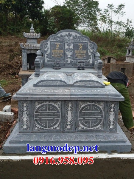 94 Mẫu mộ đôi gia đình bằng đá xanh Thanh Hóa đẹp bán tại Cao Bằng