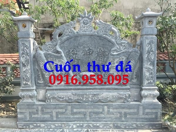 100 Mẫu cuốn thư bức bình phong nhà thờ họ đình đền chùa miếu khu lăng mộ bằng đá Thanh Hóa tại Thái Nguyên