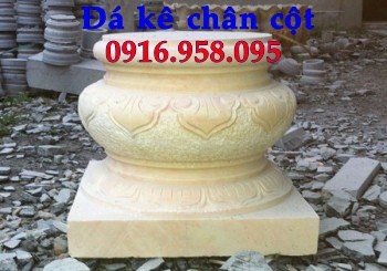 62 Mẫu chân cột chân tảng nhà thờ họ đình đền chùa miếu khu lăng mộ bằng đá vàng tại Hải Dương