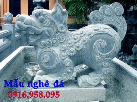 65 Mẫu nghê phong thủy nhà thờ họ đình đền chùa miếu khu lăng mộ bằng đá xanh tại Hòa Bình