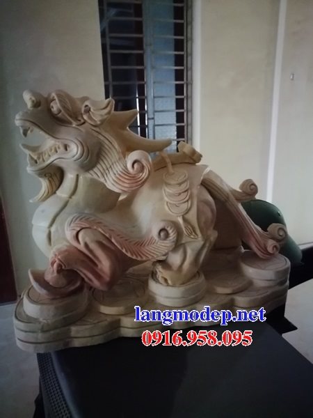 65 Mẫu tỳ hưu phong thủy nhà thờ họ đình đền chùa miếu bằng đá vàng tại Hòa Bình