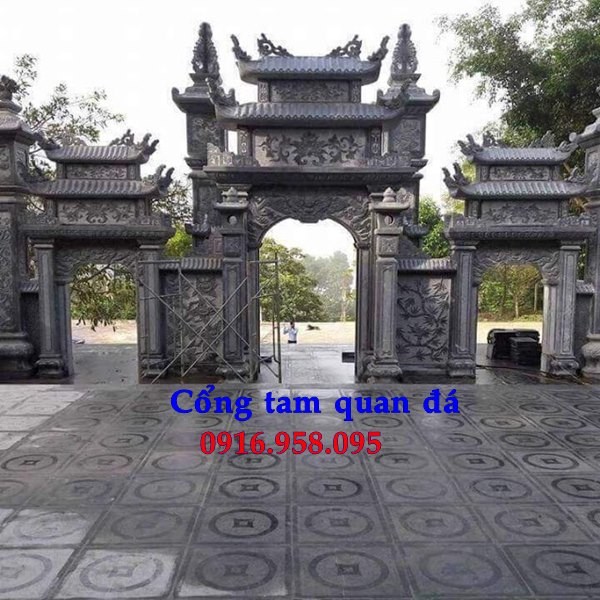 66 Mẫu cổng tam quan nhà thờ họ đình đền chùa miếu khu lăng mộ bằng đá tại Hải Phòng