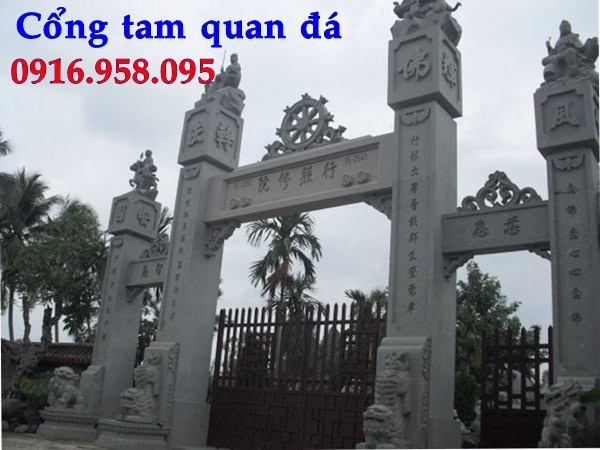 73 Mẫu cổng tam quan nhà thờ họ đình đền chùa miếu khu lăng mộ bằng đá tại Yên Bái