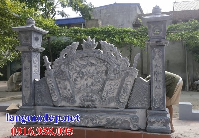 77 Mẫu cuốn thư bức bình phong nhà thờ họ đình đền chùa miếu khu lăng mộ bằng đá Ninh Bình tại Lạng Sơn