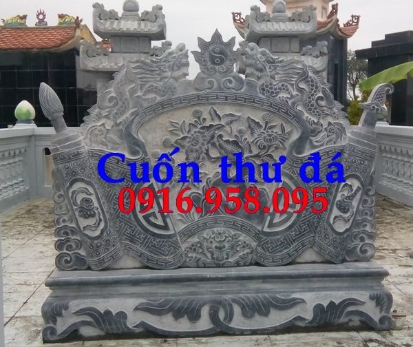 86 Mẫu cuốn thư bức bình phong nhà thờ họ đình đền chùa miếu khu lăng mộ bằng đá chạm khắc tinh xảo tại Tuyên Quang