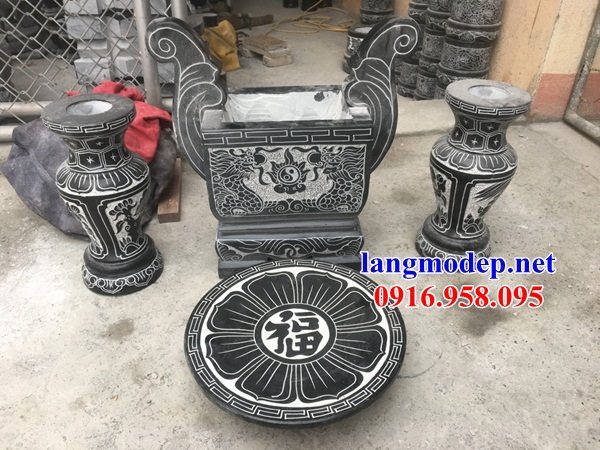 90 Mẫu Hình ảnh bát hương bình bông nhà thờ họ đình đền chùa miếu khu lăng mộ bằng đá tại Quảng Ninh