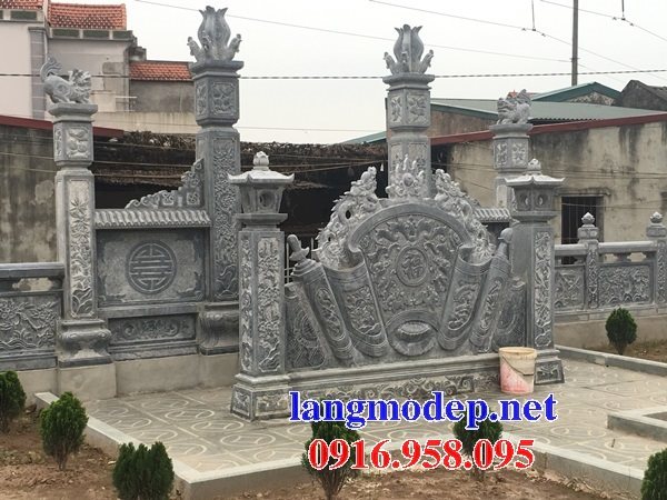 104 Mẫu cuốn thư bức bình phong nhà thờ họ đình đền chùa miếu khu lăng mộ bằng đá thiết kế đẹp tại Điện Biên