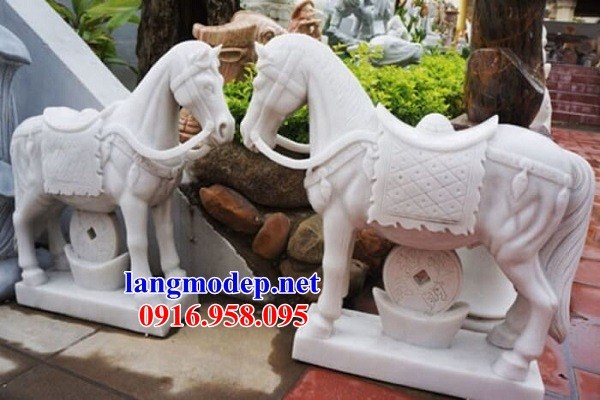 105 Mẫu ngựa phong thủy nhà thờ họ đình đền chùa miếu khu lăng mộ bằng đá trắng tại Sơn La