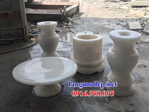 105 Mẫu Địa chỉ bán báo giá bát hương bình bông nhà thờ họ đình đền chùa miếu khu lăng mộ bằng đá trắng tại Sơn La