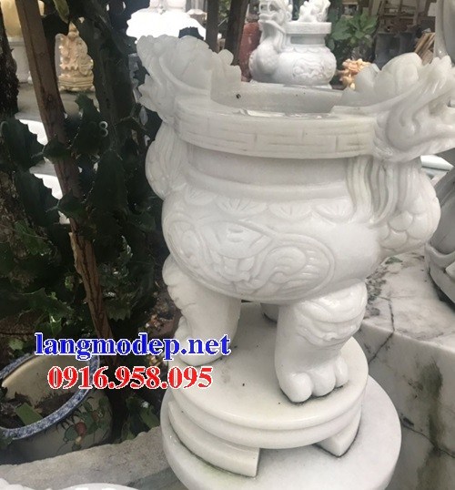 82 Mẫu lư hương đỉnh đèn nhà thờ họ đình đền chùa miếu khu lăng mộ bằng đá trắng tại Bình Dương