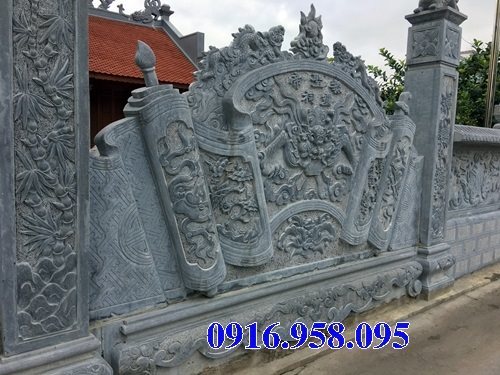 92 Mẫu Hình ảnh cuốn thư bức bình phong nhà thờ họ đình đền chùa miếu khu lăng mộ bằng đá tại Quảng Ngãi