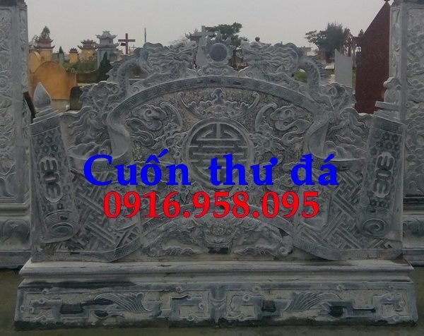 Cuốn thư bình phong nhà thờ họ từ đường đình đền chùa miếu bằng đá nguyên khối tại Bến Tre