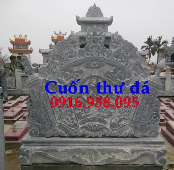 Mẫu cuốn thư bức bình phong nhà thờ họ từ đường đình đền chùa miếu bằng đá Ninh Bình tại Tiền Giang