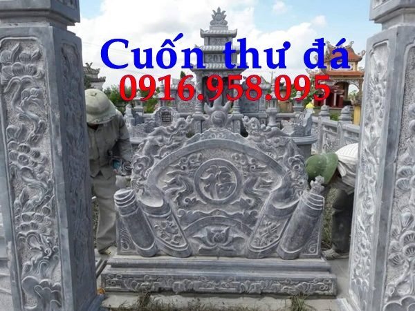 Mẫu cuốn thư bức bình phong nhà thờ họ từ đường đình đền chùa miếu bằng đá Thanh Hóa tại Tiền Giang