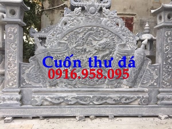 Mẫu cuốn thư bức bình phong nhà thờ họ từ đường đình đền chùa miếu bằng đá chạm khắc tinh xảo tại Tiền Giang