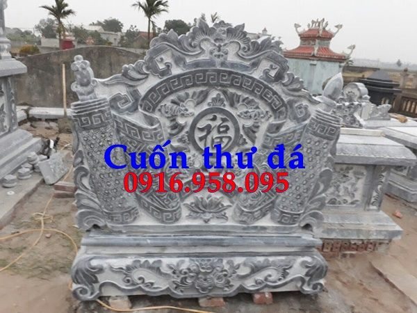 Mẫu cuốn thư bức bình phong nhà thờ họ từ đường đình đền chùa miếu bằng đá chạm khắc tinh xảo tại Trà Vinh