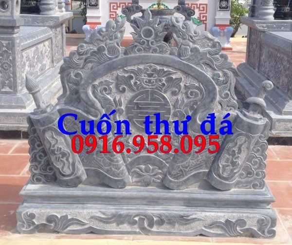 Mẫu cuốn thư bức bình phong nhà thờ họ từ đường đình đền chùa miếu bằng đá tại Tiền Giang