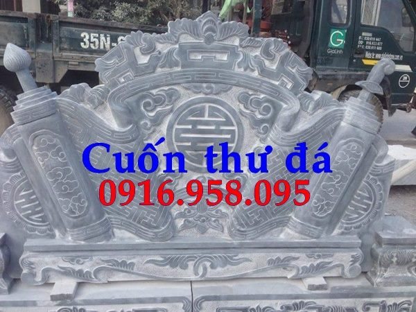 Mẫu cuốn thư bức bình phong nhà thờ họ từ đường đình đền chùa miếu khu lăng mộ bằng đá Thanh Hóa tại Bà Rịa Vũng Tàu