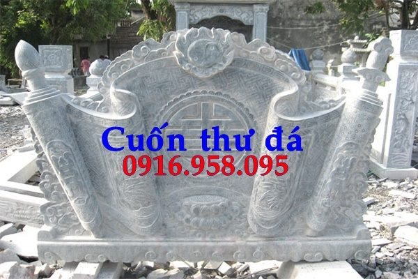 Mẫu cuốn thư bức bình phong nhà thờ họ từ đường đình đền chùa miếu khu lăng mộ bằng đá bán tại Ninh Bình