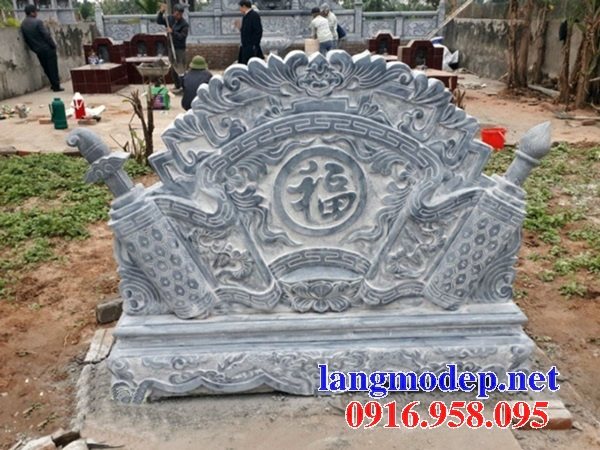 Mẫu cuốn thư bức bình phong nhà thờ họ đình đền chùa miếu bằng đá tại Tiền Giang