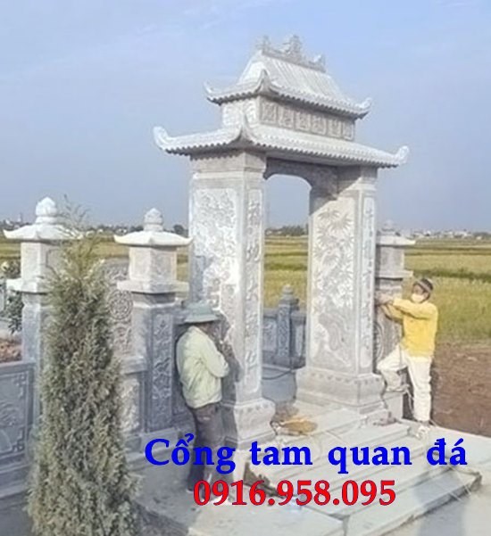 Mẫu cổng nhà thờ họ khu lăng mộ bằng đá Ninh Bình tại Bà Rịa Vũng Tàu