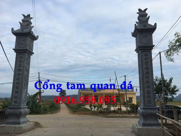 Mẫu cổng nhà thờ họ từ đường đình đền chùa miếu khu lăng mộ bằng đá nguyên khối tại An Giang