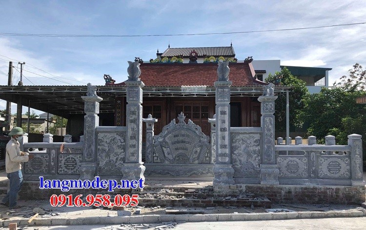 Mẫu cổng nhà thờ họ đình đền chùa miếu bằng đá xanh tại Sóc Trăng