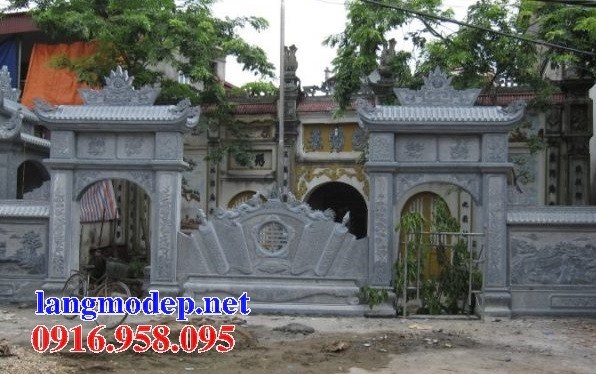 Mẫu cổng nhà thờ họ đình đền chùa miếu bằng đá xanh tại Trà Vinh