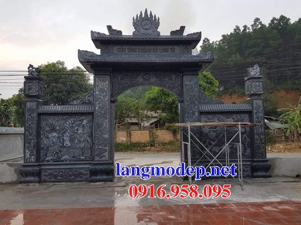 Mẫu cổng nhà thờ họ đình đền chùa miếu khu lăng mộ bằng đá tại Trà Vinh